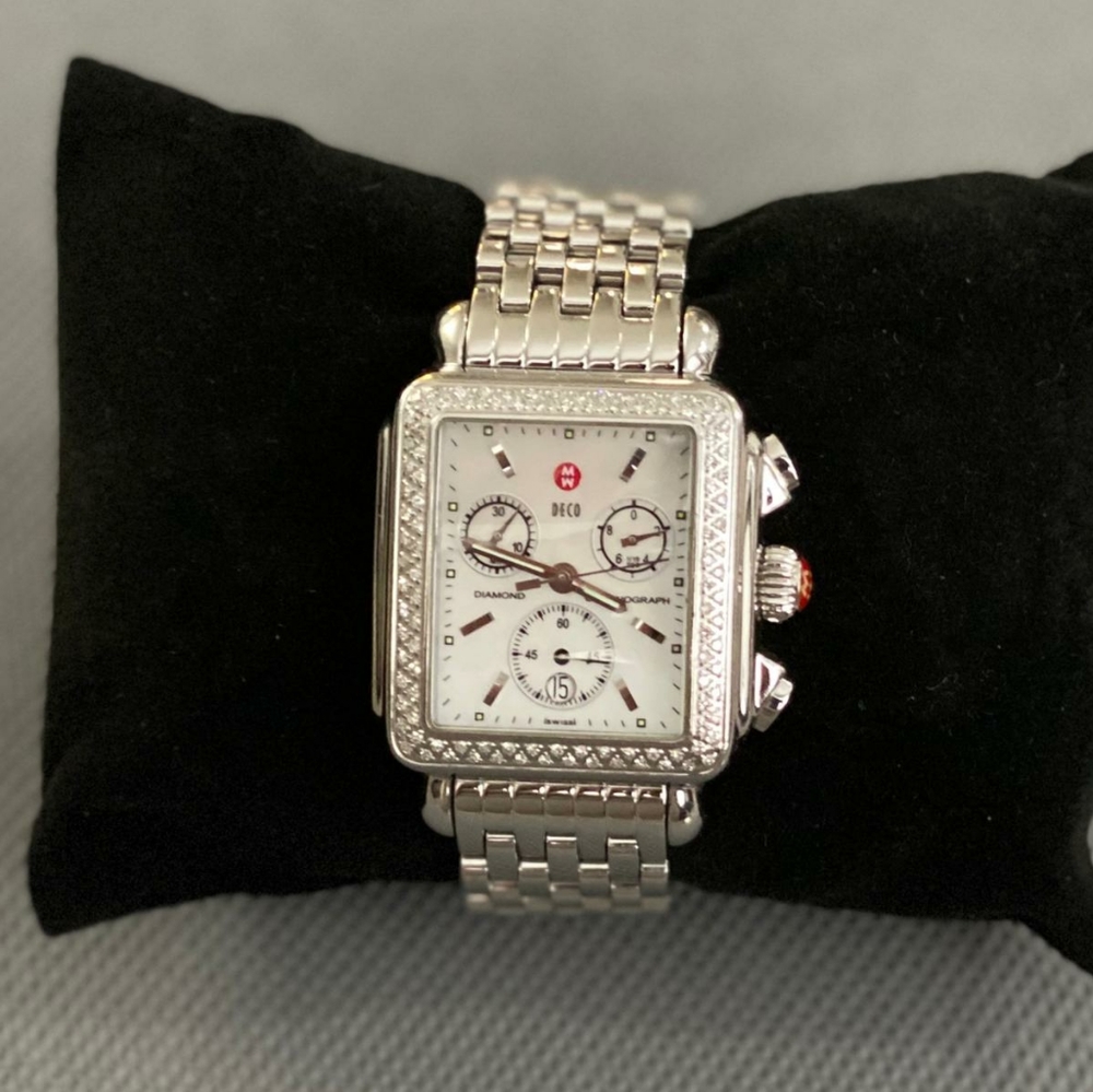 Michele Art Deco Chronograph Watch 18mm